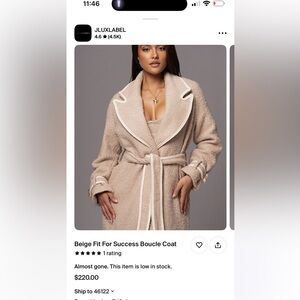 NWT beige bouncle trench coat medium